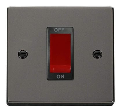 Black Nickel 1 Gang Size 45A Switch - Black Trim - SE Home