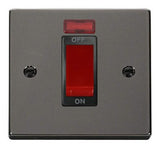 Black Nickel 1 Gang Size 45A Switch With Neon - Black Trim - SE Home