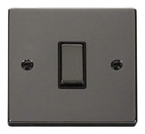 Black Nickel - Black Inserts Black Nickel 10A 1 Gang 2 Way Ingot Light Switch - Black Trim