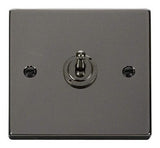 Black Nickel 1 Gang 2 Way 10AX Toggle Switch - Black Trim - SE Home