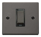 Black Nickel 1 Gang Ingot Size 45A Switch - Black Trim - SE Home