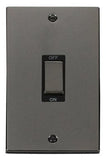 Black Nickel 2 Gang Ingot Size 45A Switch - Black Trim - SE Home