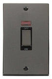 Black Nickel 2 Gang Ingot Size 45A Switch With Neon - Black Trim - SE Home