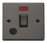 Black Nickel 1 Gang 20A Ingot DP Switch With Flex With Neon - Black Trim - SE Home