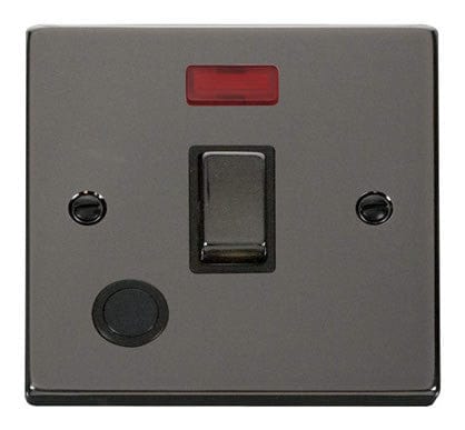 Black Nickel 1 Gang 20A Ingot DP Switch With Flex With Neon - Black Trim - SE Home