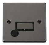 Black Nickel 13A Fused Ingot Connection Unit With Flex - Black Trim - SE Home