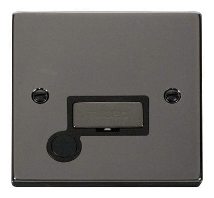 Black Nickel 13A Fused Ingot Connection Unit With Flex - Black Trim - SE Home
