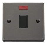 Black Nickel - Black Inserts Black Nickel 1 Gang 20A DP Switch With Neon - Black Trim