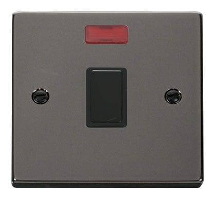 Black Nickel 1 Gang 20A DP Switch With Neon - Black Trim - SE Home