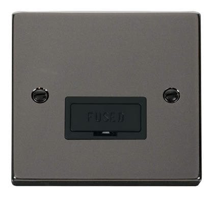 Black Nickel 13A Fused Connection Unit - Black Trim - SE Home