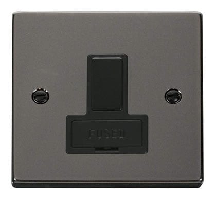 Black Nickel 13A Fused Connection Unit Switched - Black Trim - SE Home