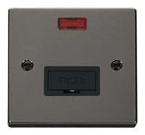 Black Nickel 13A Fused Connection Unit With Neon - Black Trim - SE Home