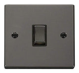 Black Nickel - Black Inserts Black Nickel 1 Gang 20A Ingot DP Switch - Black Trim