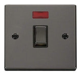 Black Nickel 1 Gang 20A Ingot DP Switch With Neon - Black Trim - SE Home