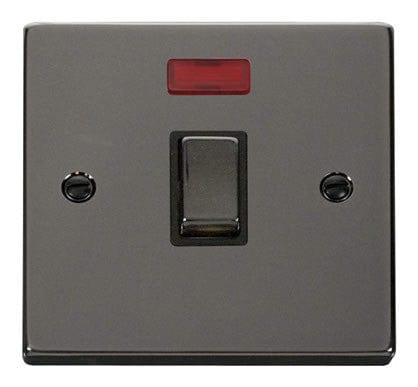 Black Nickel 1 Gang 20A Ingot DP Switch With Neon - Black Trim - SE Home