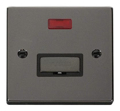 Black Nickel 13A Fused Ingot Connection Unit With Neon - Black Trim - SE Home