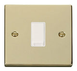 Polished Brass 10A 1 Gang 2 Way Light Switch - White Trim - SE Home