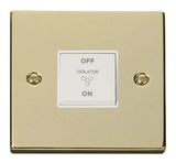 Polished Brass 10A 3 Pole Fan Isolation Switch - White Trim - SE Home