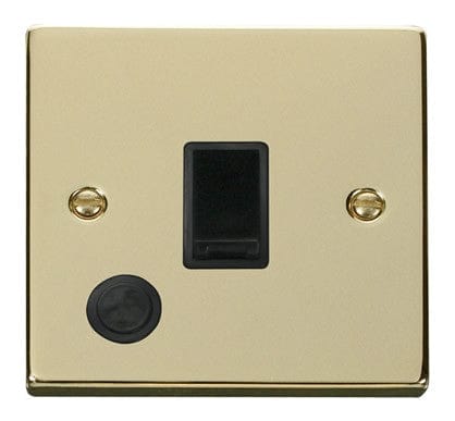 Polished Brass 1 Gang 20A DP Switch With Flex - Black Trim - SE Home