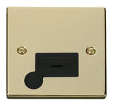 Polished Brass 13A Fused Connection Unit With Flex - Black Trim - SE Home