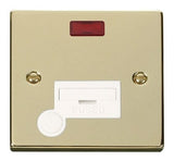 Polished Brass 13A Fused Connection Unit With Neon With Flex - White Trim - SE Home