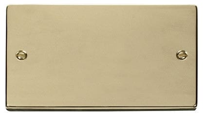 Polished Brass 2 Gang Blank Plate - SE Home