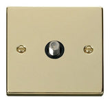 Polished Brass - Black Inserts Polished Brass Satellite Socket 1 Gang - Black Trim