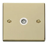 Polished Brass Single Isolated Coaxial Socket - White Trim - SE Home