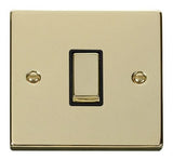 Polished Brass 10A 1 Gang 2 Way Ingot Light Switch - Black Trim - SE Home