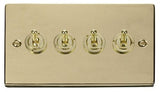Polished Brass 4 Gang 2 Way 10AX Toggle Light Switch - SE Home