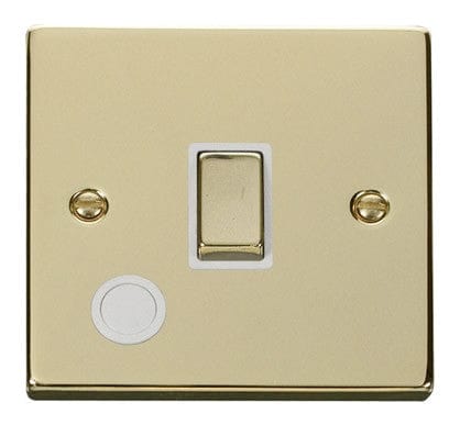 Polished Brass - White Inserts Polished Brass 1 Gang 20A Ingot DP Switch With Flex - White Trim