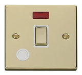 Polished Brass 1 Gang 20A Ingot DP Switch With Flex With Neon - White Trim - SE Home