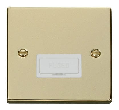 Polished Brass 13A Fused Connection Unit - White Trim - SE Home