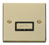 Polished Brass 13A Fused Ingot Connection Unit - Black Trim - SE Home
