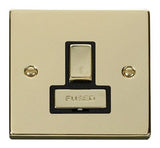 Polished Brass 13A Fused Ingot Connection Unit Switched - Black Trim - SE Home