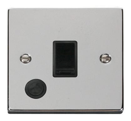 Polished Chrome 1 Gang 20A DP Switch With Flex - Black Trim - SE Home