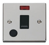 Polished Chrome 1 Gang 20A DP Switch With Flex With Neon - Black Trim - SE Home