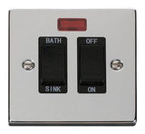 Polished Chrome 20A DP Sink/bath Switch - Black Trim - SE Home
