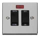 Polished Chrome - Black Inserts Polished Chrome 20A DP Sink/bath Switch - Black Trim