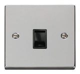 Polished Chrome - Black Inserts Polished Chrome Rj11 Socket - Black Trim