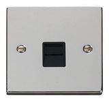 Polished Chrome Master Telephone Single Socket - Black Trim - SE Home