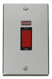Polished Chrome 2 Gang Size 45A Switch With Neon - Black Trim - SE Home