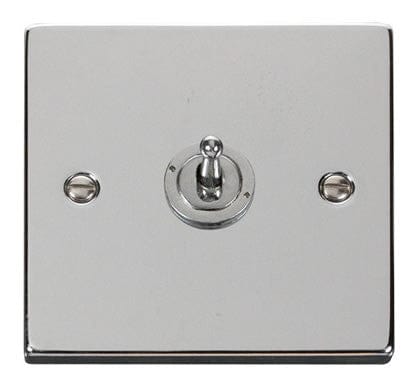 Polished Chrome 1 Gang 2 Way 10AX Toggle Light Switch - SE Home
