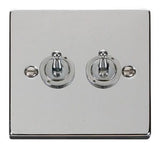 Polished Chrome 2 Gang 2 Way 10AX Toggle Light Switch - SE Home