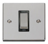Polished Chrome 1 Gang Ingot Size 45A Switch - Black Trim - SE Home