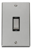 Polished Chrome 2 Gang Ingot Size 45A Switch - Black Trim - SE Home
