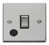 Polished Chrome 1 Gang 20A Ingot DP Switch With Flex - Black Trim - SE Home