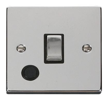 Polished Chrome 1 Gang 20A Ingot DP Switch With Flex - Black Trim - SE Home