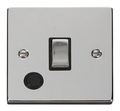 Polished Chrome - Black Inserts Polished Chrome 1 Gang 20A Ingot DP Switch With Flex - Black Trim