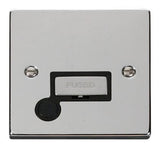 Polished Chrome 13A Fused Ingot Connection Unit With Flex - Black Trim - SE Home